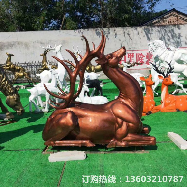 玻璃钢仿铜鹿雕塑,庭院小鹿雕塑5 玻璃钢仿铜鹿雕塑,庭院小鹿雕塑5