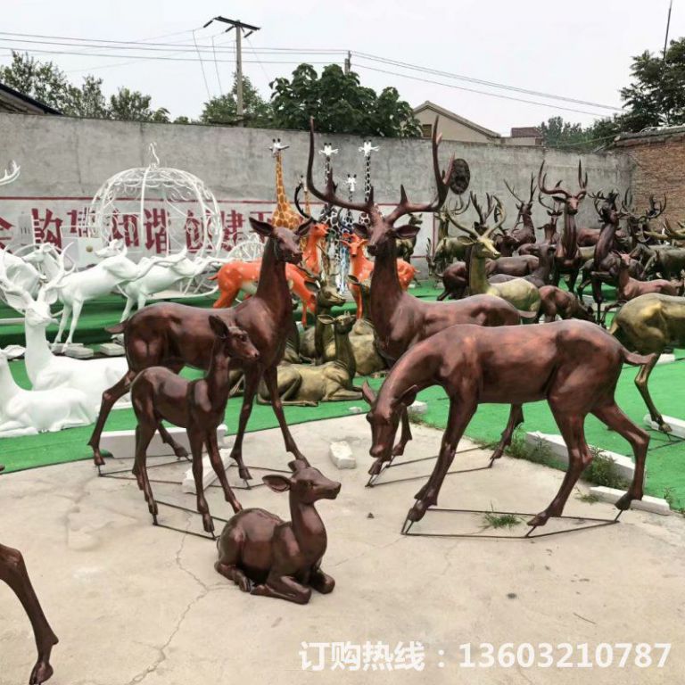 玻璃钢仿铜鹿雕塑,庭院小鹿雕塑6 玻璃钢仿铜鹿雕塑,庭院小鹿雕塑6