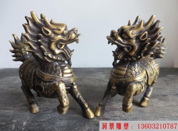 仿古铜色麒麟,铜麒麟,动物 (4)