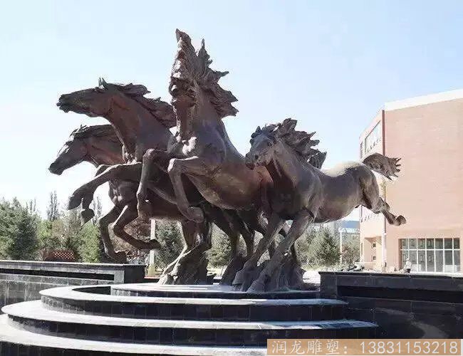 厂家直销铜马动物铜雕塑 大型广场景观雕塑 奔驰的骏马